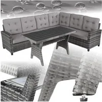 tectake Loungeset rattan Sitzgruppe Catania - wetterfest und frei kombinierbar, (Outdoor rattan furniture Catania, 3-tlg., in Grad), weiche, wasserabweisende Polster und kissen