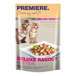 PREMIERE Deluxe Ragout Nassfutter Kitten Reich an Geflügel 88x85 g