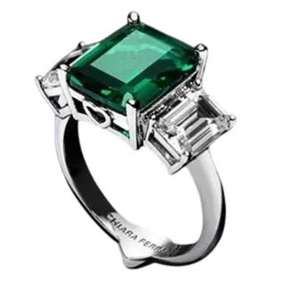 Chiara Ferragni - Rhodiniert Quadratisch Ring (Smaragd)