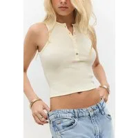 No Matter What T-Shirt Crop-Top mit Knopfleiste