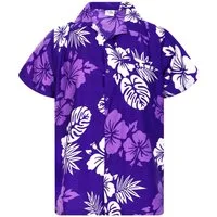 King Kameha Hawaiihemd "Mono Hibiscus" Funky Hawaii-Hemd Herren Kurzarm Front-Tasche Stylish