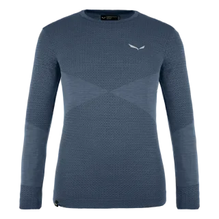 SALEWA - Zebru Medium Warm Alpine Merino Responsive Langarm Shirt Kind - Blau (Gr.128)