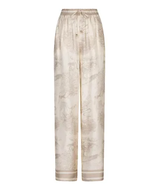 Esqualo - Marlenehose mit Allover-Muster beige - Gr. - 36