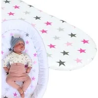 BabyLux Spannbettlaken BABYLUX Spannbettlaken Kinderwagen Baby Spannbetttuch Wiege Bettlaken, 93. Sterne Rosa