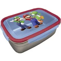 Geda Labels GmbH Lunchbox Super Mario Classic Dimension, Edelstahl, (1-tlg), Rot, 850ml, 4-seitiger Clipverschluss