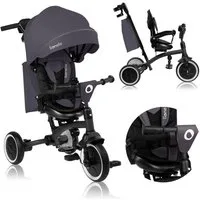lionelo Dreirad-Kinderwagen TRIS PLUS, Inklusive Glocke, Tasche und Becherhalter/ab 9 Monaten