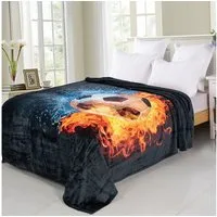 Wolldecke / Kuscheldecke / Fußball / 150x200cm, Brilliant, Fußball-Motiv