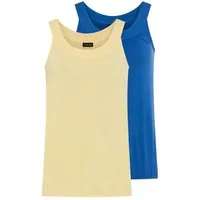 Laura Scott Tanktop (2er-Pack) figurumspielende Passform, Gummizug am Saum, in Sommerfarben