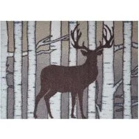 akzente Fußmatte Feel Birch Deer, Rechteckig, Höhe: 6 mm, 50x70 cm, Polyester, Latex, rutschfest, saugfähig, Schmutzfänger