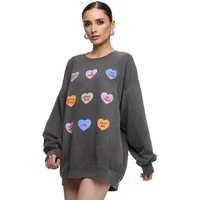 Worldclassca Sweatshirt Worldclassca Oversized Sweatshirt LOVE Print Langarm Pullover Uni PRINT BE TRUE - LETS KISS - BE MINE - DREAM BIG - LOVE BUG - HUG ME