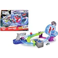 Dickie Toys Autorennbahn White Shark, inklusive Spielzeugauto, mit Licht und Sound