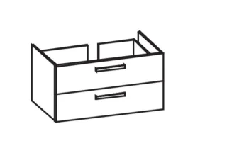 Artiqua 411 Waschtischunterschrank für Vero 045410 mit 1 Armaturbohrung Quarzgrau Matt Select, 411-W 411-WU2L-D20-7163-173