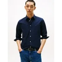 Tommy Hilfiger Langarmhemd FLEX POPLIN SHIRT Slim Fit, Kentkragen, Baumwollqualität