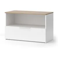 Vicco Kommode Wido, Weiß/Sonoma, 80 x 50 cm mit 1 geschlossenem Fach (1 St)