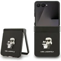 KARL LAGERFELD Handyhülle Galaxy Z Flip7 Saffiano Kunstleder schwarz 6,9 Zoll, Kantenschutz