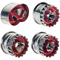 WESTMARK Ausstechform Set für Linzer-Kekse, 4-tlg., 4 unterschiedliche Motive, Mit Auswerfer, Edelstahl