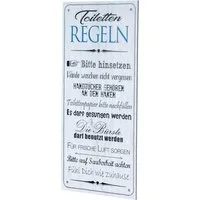 Levandeo® Wandbild, Wandbild 20x40cm Toilettenregeln Bad Spruch Deko Wandschild Bild