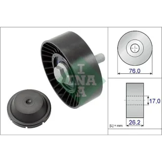 INA Umlenkrolle f?r Keilrippenriemen Audi Seat Skoda VW 532063210