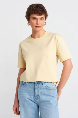 Damen Baumwoll Rundhalsausschnitt T-Shirt