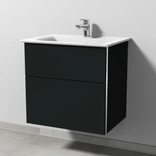 Sanipa 3way Waschtischunterbau zu Ideal Standard Connect Air Waschtisch mit 2 Auszügen, Vulkan-Matt BP6411V