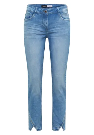 CECIL - Straight Leg Jeans mit Nietendetails light blue washed - Gr. - 28