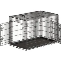 FEANDREA Tiertransportbox, Hundebox 2 Türen, 122 x 74,5 x 80,5 cm
