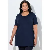 Ulla Popken Longshirt Longshirt A-Linie Rundhalsausschnitt Halbarm