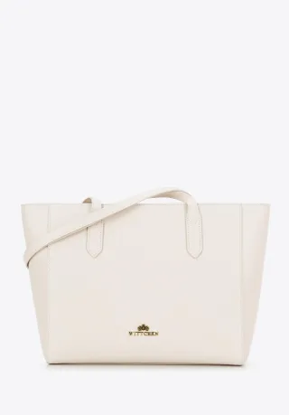 Wittchen Damen-Ledertasche, cremefarben, Naturleder