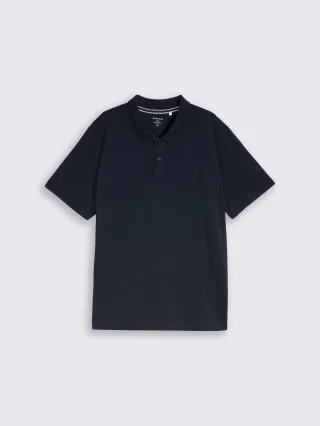 Tom Tailor - Plus Size - Piqué Poloshirt mit Logo-Stickerei sky captain blue - Gr. - 3XL