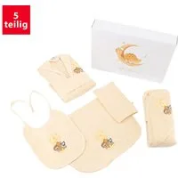 celodoro Babybademantel Baby Bade Geschenk Set 5-teilig, Baumwolle