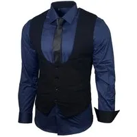 Baxboy Langarmhemd Baxboy Hemd/Weste/Krawatte Set Business Herrenanzug-Set HWKR B-101
