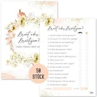 Things of Happiness Spiel Hochzeitsspiel Braut & Bräutigam 50 Karten, Hochzeitsspiel Brautpaar, Hochzeitsquiz