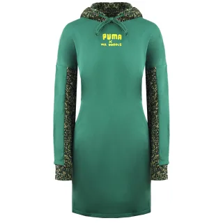 Puma x Mr. Doodle Longsleeve Pullover Grüne Frauen mit Kapuze -Jumper Kleid 598686 91