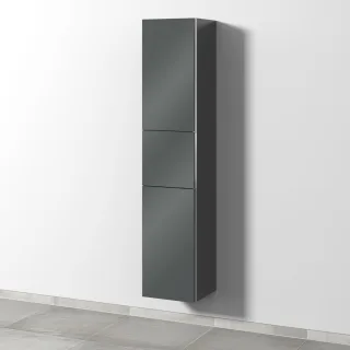 Sanipa 3way Hochschrank mit 2 Türen und 1 Auszug, Anthrazit-Glanz BS10279