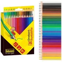 Idena Buntstift Dreikant-Buntstifte 36 Farben holzfrei, ergonomische Form