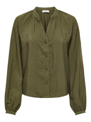 JDY - JDYLOLI L/S LACE SHIRT WVN DIA Dark Olive - Gr. - S