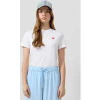 QS Kurzarmshirt T-Shirt T-Shirt mit Stickerei