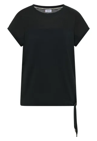 CECIL - T-Shirt mit Boatneck und Mesh-Einsatz palm breeze green - Gr. - L