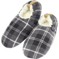 normani 1 Paar Herren-Slipper Karo Hausschuh (1 Paar) weiches Lammfellimitat