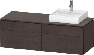Duravit L-Cube Konsolenwaschtischunterbau wandhängend Eiche dunkel gebürstet Matt 1420x550x482 mm - LC4870R72720000