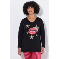 Angel of Style T-Shirt T-Shirt Komfort Fit Kussmund-Motiv Langarm