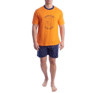 Herren-Pyjama mit kurzen Ärmeln aus 100 % Baumwolle KL30000