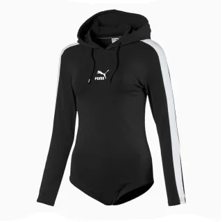 Puma Classics Damen mit Kapuze mit Langarmbodysuit schwarz 596709 01