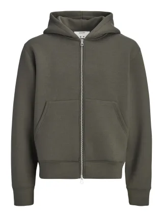 JACK&JONES - JCOLEGACY SWEAT SCUBA ZIP HOOD NOOS Peat - Gr. - L