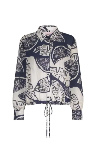Studio Anneloes - Dio orange blouse off white/dark blue - Gr. - XXL