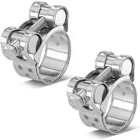 Poppstar Schlauchschelle, (2-St), Poppstar 2x Gelenkbolzenschellen Edelstahl W4 Spannbereich 26-28mm