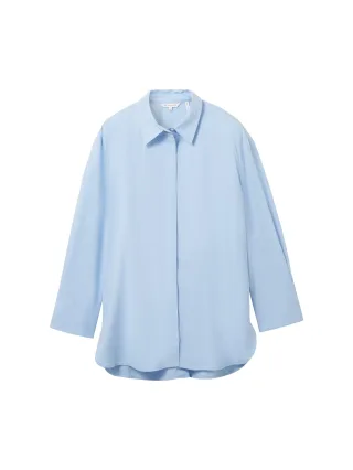 Tom Tailor - Unifarbene Bluse mit TENCEL(TM) Lyocell light fjord blue - Gr. - 36