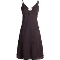 Vishes Sommerkleid Damen Kleid Handgewebt Baumwolle Spaghettiträger Schnürung Alternative Mode, Boho, Hippie, Ethno, Festival