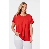 GOLDNER T-Shirt Lässiges Shirt mit Rundhalsausschnitt (CURVY, CURVY) Unifarbenes Design mit klassischem Rundhalsausschnitt