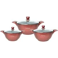 Cheffinger Kochtopf Kochtopfset 20-24-28cm 6-tlg Topf Induktion Alu Guss Geschirr, (6-tlg)